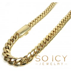 14k Yellow Gold Hollow Miami Cuban Link Chain 22-26 Inches 14mm