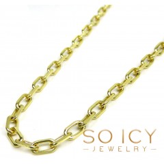 14k Yellow Gold Solid Cable Open Link Chain 22-24 Inch 3.70mm