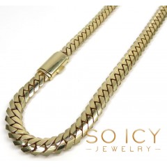 14k Yellow Gold Double Layer Razor Miami Chain 22-26 Inch 8mm