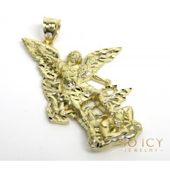 14k Yellow Gold Medium Angel Vs Demon Saint Michael