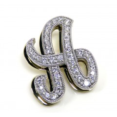 14k Two Toned Gold Custom Diamond Vintage Initial Pendant 1.00ct