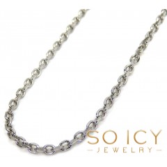 14k White Gold Super Skinny Solid Cable Chain 18-24 Inch 1.7mm