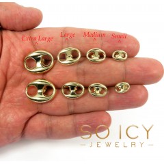 10k Yellow Gold Hollow 7.50mm-16.80mm Puffed Mariner Earrings