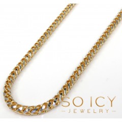 14k Two Gold Prism Cut Franco Chain 18-26 Inch 2.50mm