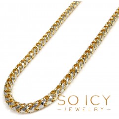 14k Two Gold Prism Cut Franco Chain 18-26 Inch 3mm 