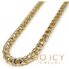 14k Two Gold Prism Cut Franco Chain 18-26 Inch 6mm 