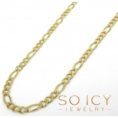 14k Yellow Gold Solid Figaro Link Chain 16-22 Inch 2.50mm