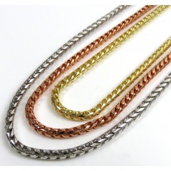 14k Rose Gold Solid Box Franco Chain 18-24 Inch 3mm