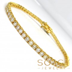 14k Gold 5 Pointer Diamond Tennis Bracelet 7