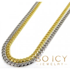 925 Yellow Or White Solid Skinny Cuban Chain 18-24 Inch 2.20mm