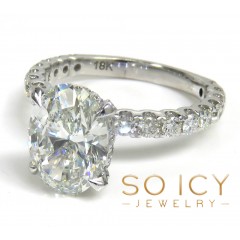 18k White Gold Oval Diamond Engagement Ring 4.31ct