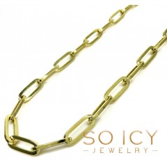 10k Yellow Gold Hollow Paper Clip Chain 18-24 Inch 6.5mm 