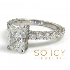 14k White Gold Radiant Diamond Engagement Ring 3.00ct