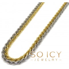 925 White Or Yellow Sterling Silver Rope Link Chain 18-26 Inch 2.80mm