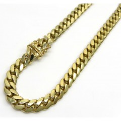 14k Yellow Gold Solid Miami Bracelet 8' 6mm