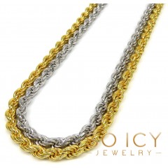 925 White Or Yellow Sterling Silver Rope Link Chain 18-26 Inch 5mm