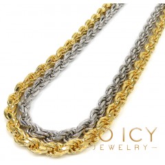  925 White Or Yellow Sterling Silver Rope Link Chain 18-26