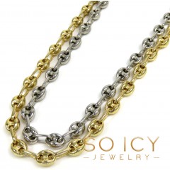 925 White Or Yellow Sterling Silver Puff Gucci Link Chain 18-26