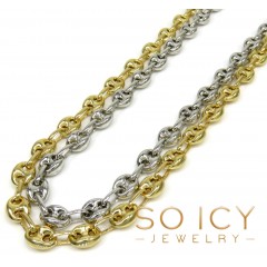 925 White Or Yellow Sterling Silver Puff Gucci Link Chain 16-26