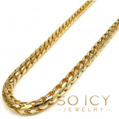 14k Yellow Gold Solid Diamond Cut Franco Chain 20-24