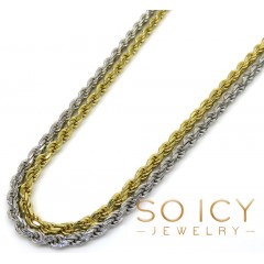 925 White Or Yellow Sterling Silver Skinny Rope Link Chain 16-24
