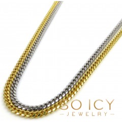 925 Yellow Or White Solid Skinny Miami Chain 18-24