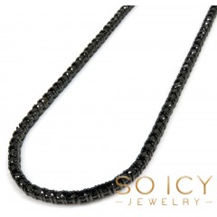 925 Black Sterling Silver 5 Pointer Cz Tennis Chain 3.50mm 18-30