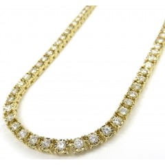 14k Gold 5 Pointer Lab Grown Diamond Illusion Tennis Chain 3.70mm 6.50ct 16-26