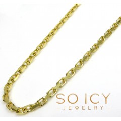 14k Yellow Gold Solid Thick Cable Box Link Chain 18-24