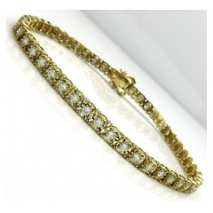 14k Gold Round 7 Pointer Lab Diamond Illusion Tennis Bracelet 4.40mm 3.50ct