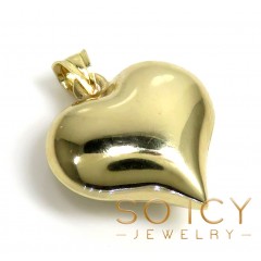 14k Yellow Gold Small Hollow Heart Pendant 