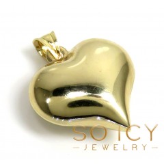 14k Gold Small Solid Heart Pendant 