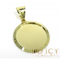 10k Yellow Gold Fluted Bezel Small Picture Pendant 