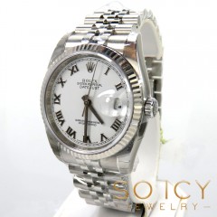 Rolex Datejust Stainless Steel 36mm White Roman Dial Ref. 116234
