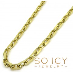 14k Yellow Gold Solid Flat Edge Cable Link Chain 18-26 Inches 3mm 