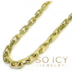 14k Yellow Gold Solid Flat Edge Cable Link Chain 18-26 Inches 4mm 