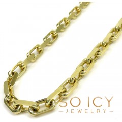 14k Yellow Gold Solid Flat Edge Cable Link Chain 18-26 Inches 5mm 