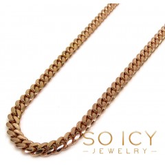 10k Rose Gold Solid Miami Chain 22-24 Inch 4mm