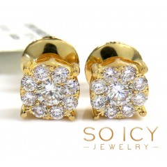 14k Gold Lab Grown Diamond Cluster 6.50mm Earrings 0.75ct