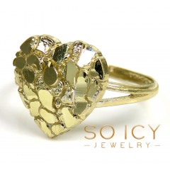 10k Yellow Gold Heart Nugget Ring 
