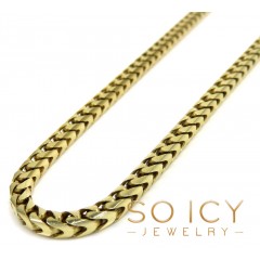 10k Solid Yellow Gold Tight Link Franco Chain 18-26 Inch 3.50mm