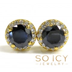 18k Gold Black Cluster Diamond Earrings 1.00ct