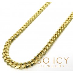 14k Yellow Gold Solid Concave Miami Link Chain 20-26 Inches 6mm