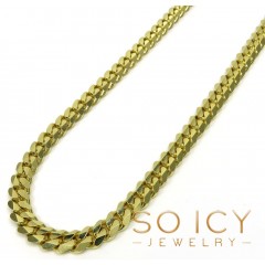 14k Yellow Gold Solid Concave Miami Link Chain 20-26 Inches 7mm