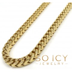 14k Yellow Gold Semi Hollow Box Franco Chain 20-24 Inch 4mm