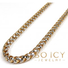 10k Two Gold Prism Cut Franco Chain 18-26 Inch 4mm