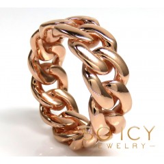 14k Gold 9.50mm Solid Miami Cuban Link Ring 