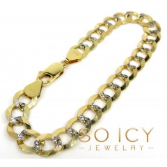 14k Yellow Gold Diamond Cut Cuban Bracelet 8.75 Inch 8.50mm 