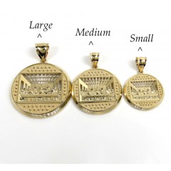 14k Yellow Gold Small-large Jesus Apostles Last Supper Pendant 
