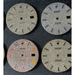 Custom Made Natural Diamond 36mm 41mm Rolex Dial 2.00ct